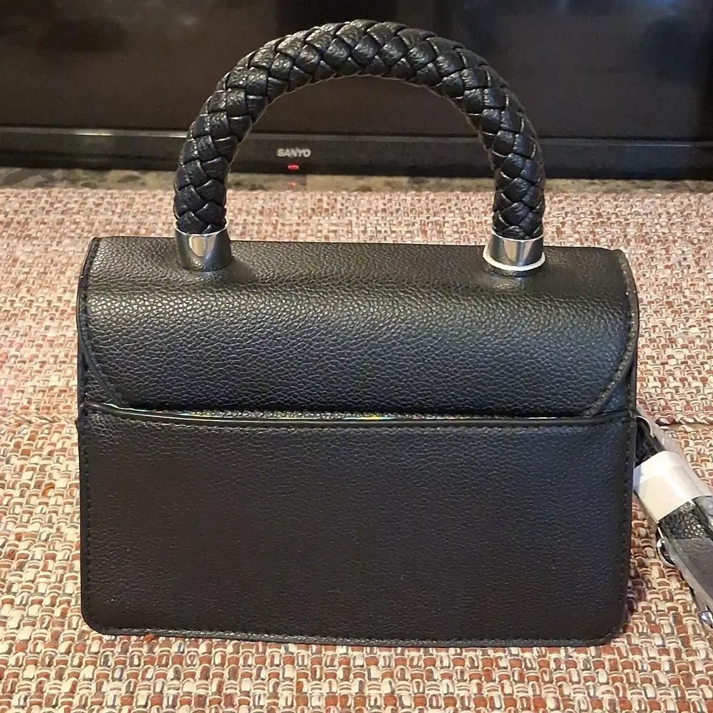 CXL BRAIDED HANDLE JARDIN CROSSBODY BLACK BAG NEW WITH TAGS